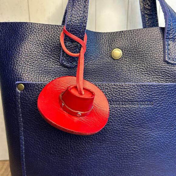 Western Leather Purse Charm Cowboy Hat Bag Charm NeW FAST SHIP - Picture 1 of 7